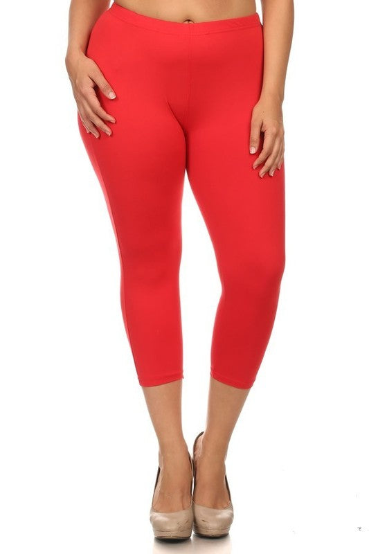LEG-89 {Simplifying Life} Red Buttersoft Capri Leggings