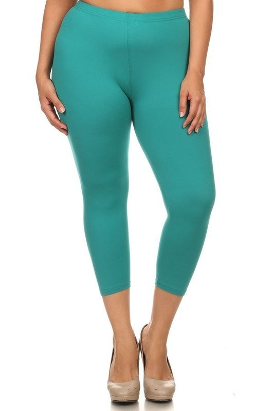 LEG-98 {Simplifying Life} Turquoise Buttersoft Capri Leggings