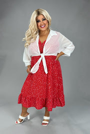 SV {Dance With Me} Red Smocked Polka Dot Dress CW  EXTENDED PLUS SIZE 2X 4X