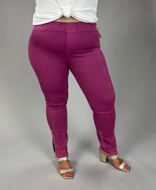 SALE!! BT-S Magenta "UMGEE" Jeggings Zipper Leg Detail