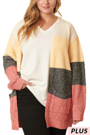 32 OT  {Chilly Winds} Red Combo Sweater w/Pockets PLUS SIZE XL 1X 2X