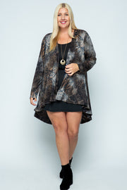 36 OT {See Me Clearly} VOCAL Brown Cardigan w/Studs PLUS SIZE XL 2X 3X