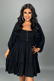 SALE!!  46 SQ-C {Into Bliss} Umgee Black Smocked Dress PLUS SIZE XL 1X 2X
