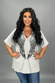 28 HD {Ready To Fly} VOCAL H.Grey Angel Wings Hoodie PLUS SIZE XL 2X 3X
