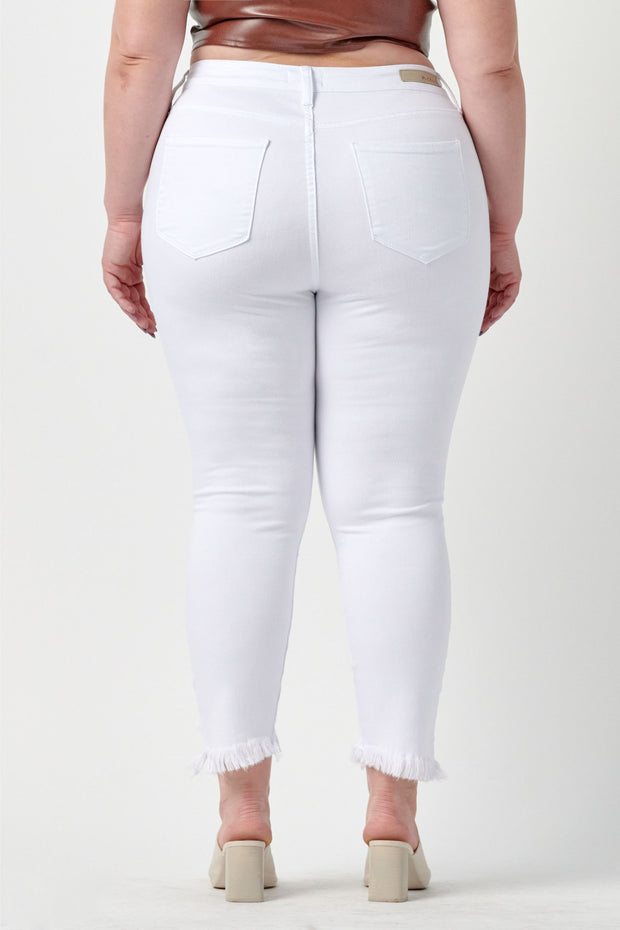 BT-I {Ms Cello} White Cropped Skinny Jeans   PLUS SIZE 14 16 18 20 22