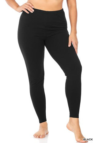 LEG-41 {No Worries In Sight} Black Zenana Leggings  PLUS SIZE 3X