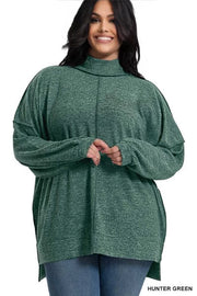 45 SLS-D {My Favorite Sweater} Hunter Green Fleece Sweater PLUS SIZE 1X 2X 3X