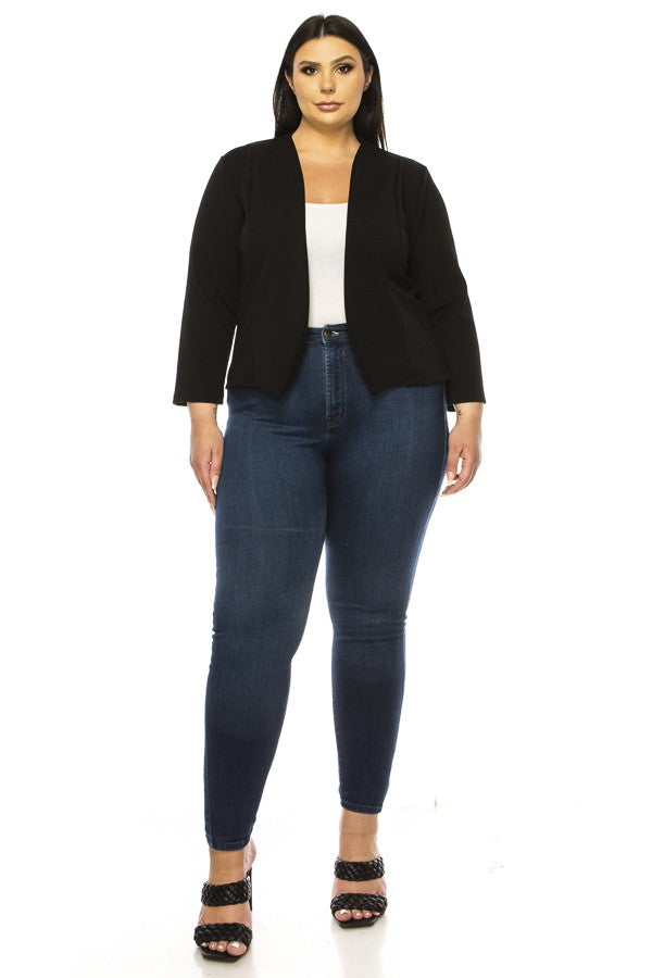 19 OT {On The Clock} Black Blazer Jacket PLUS SIZE XL 2X 3