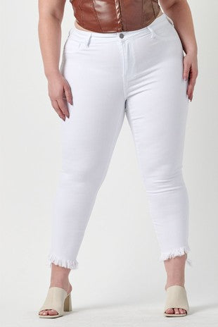 BT-I {Ms Cello} White Cropped Skinny Jeans   PLUS SIZE 14 16 18 20 22