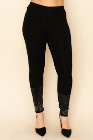 BT {Concert Nights} VOCAL Black Leggings w/ Rhinestone Detail PLUS SIZE XL 2X 3X