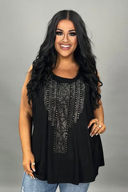 39  SV {After Everything} VOCAL Black Ribbed Top w/Studs PLUS SIZE XL 2X 3X