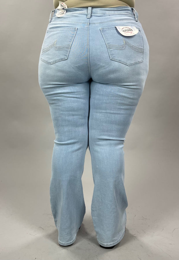 BT {Faded Days} Light Distressed Denim Button Up Jeans PLUS SIZE 18