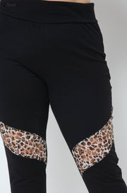 SALE!! BT-C {Little Bit Of Wild} VOCAL Black Leggings w/Leopard Lace PLUS SIZE 1X 2X 3X