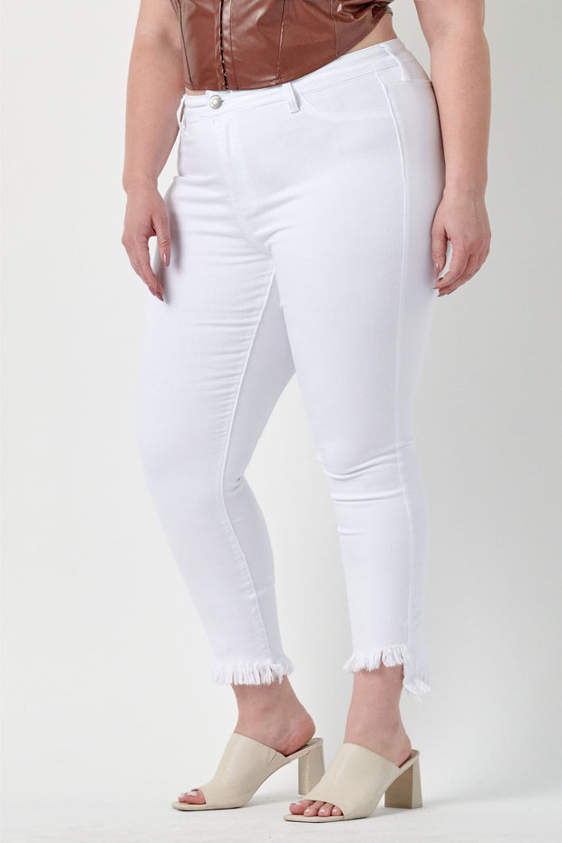 BT-I {Ms Cello} White Cropped Skinny Jeans   PLUS SIZE 14 16 18 20 22