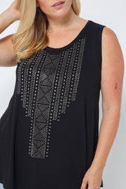 39  SV {After Everything} VOCAL Black Ribbed Top w/Studs PLUS SIZE XL 2X 3X
