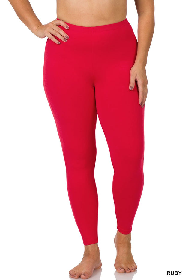 LEG-93 [Against All Odds} Red Full Length Leggings PLUS SIZE 1X 2X 3X