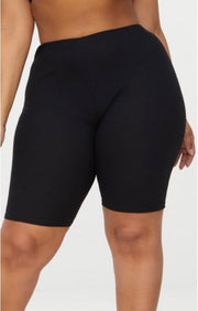 BT-R  {Sleek Vibes} BLACK Biker Shorts PLUS SIZE 1X 2X