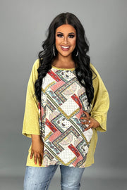 17  CP {Personal Favorite} Mustard/Rust Paisley Floral Top PLUS SIZE XL 1X 2X