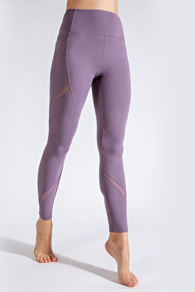 LEG-44 {Ready To Go} Frosted Mulberry Mesh Leggings PLUS SIZE 1X 2X 3X