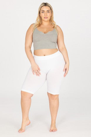 LEG-40 {Bet On Yourself} White Shaper Shorts  PLUS SIZE