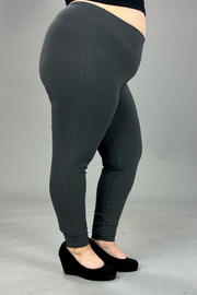 LEG-31 {Embrace Change} Ash Grey Cotton Full Length Leggings PLUS SIZE 1X 2X 3X