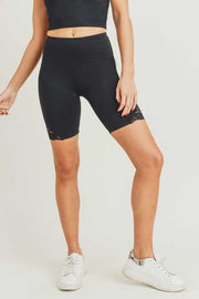LEG-72 {Love Spell} Black Biker Shorts with Lace Detail