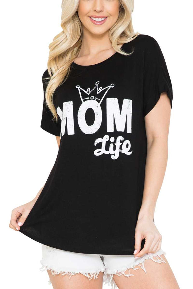 63 GT-B {Mom Life}  Black Graphic Tee PLUS SIZE  1X 2X 3X