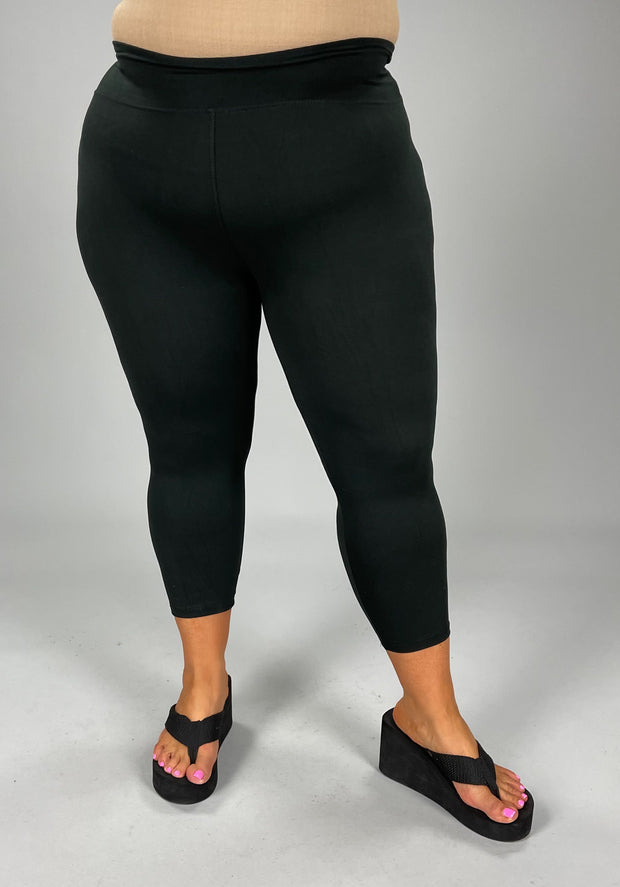BT-99 {Inside Job} Black Butter Soft Yoga Capri EXTRA PLUS