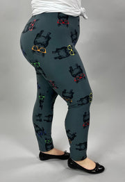 LEG-55 {Cool Pups}  Dogs w/Glasses Printed Leggings