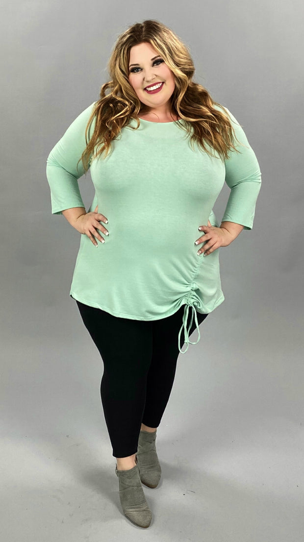 SALE!! 41 SQ-A {Mint Social} Mint Tunic with Ruched Side PLUS SIZE XL 2X 3X