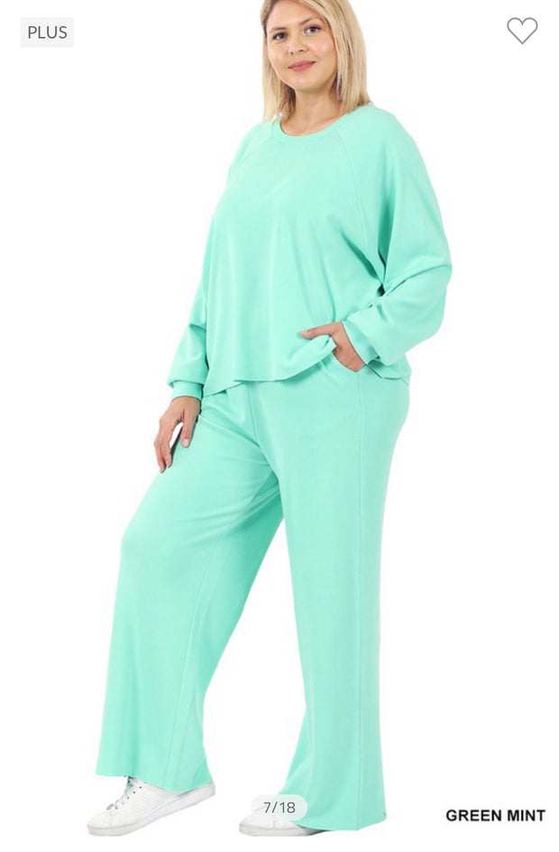 17 SET-F {Raising The Bar} Mint Loungewear  Set PLUS SIZE 1X 2X 3X
