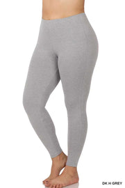 LEG-41 {Embrace Change} Dk. H. Grey Cotton Full Length Leggings PLUS SIZE 1X 2X 3X