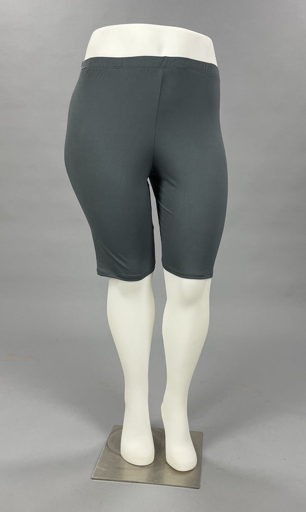 LEG-28 {A Stretch Above} GRAY Biker Shorts PLUS SIZE 1X 2X 3X