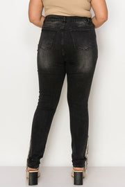 BT {Vocal Side Bling} Black Denim Jeans w/Rhinestones PLUS SIZE XL 2X 3X