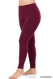 LEG-75 {Embrace Change} Dk Burgundy Cotton Full Length Leggings  PLUS SIZE 1X 2X 3X