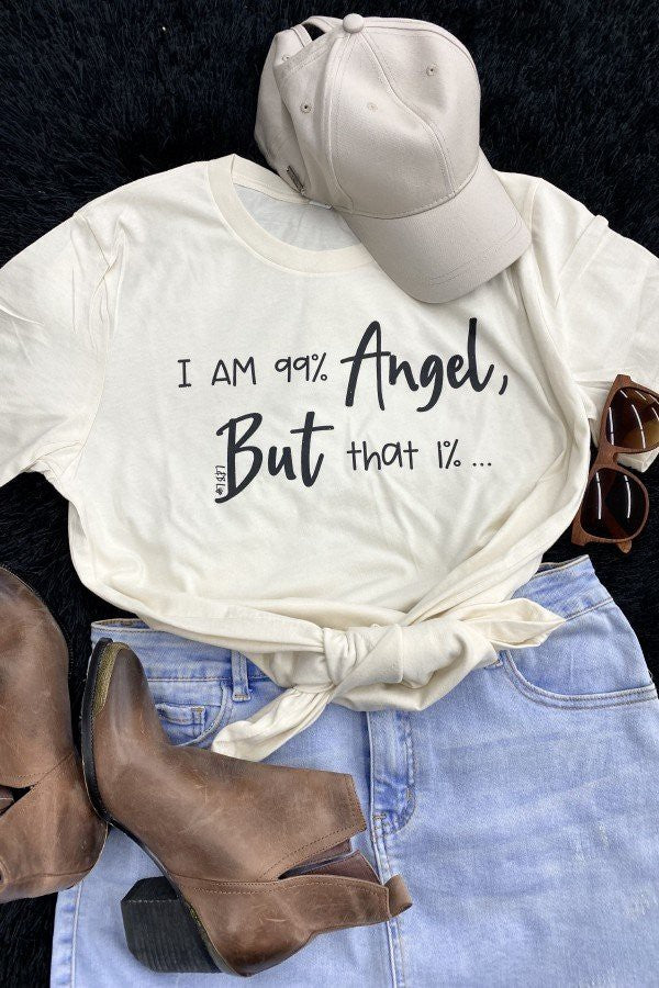 81 GT {99% Angel} Cream Graphic Tee PLUS SIZE 3X