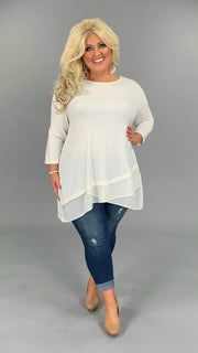 SQ-G (Sophisticated Girl) CREAM With Sheer Detail  PLUS SIZE 1X 2X 3X
