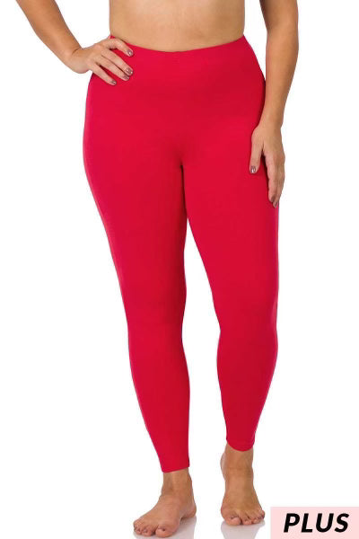 LEG-31 {Embrace Change} Ruby Cotton Full Length Leggings PLUS SIZE 1X 2X 3X