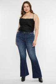 LEG-24 {KanCan} Dark Blue Mid-Rise Flare Leg Jeans PLUS SIZE 3X