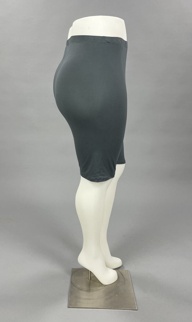 LEG-28 {A Stretch Above} GRAY Biker Shorts PLUS SIZE 1X 2X 3X