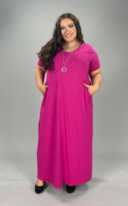 LD-P  {Evolving Love} MAGENTA V-Neck Maxi Dress PLUS SIZE 1X 2X 3X