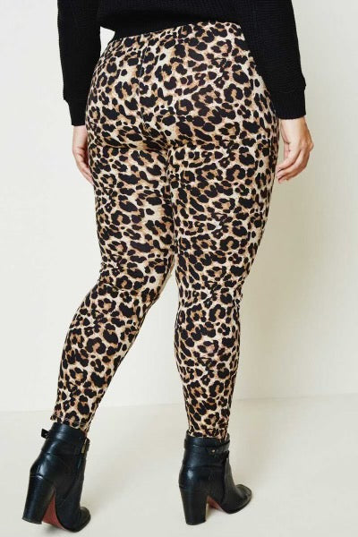 LEG-9  {Move It or Lose It}  Leopard Leg Lace Open Knee PLUS SIZE 1X 2X 3X