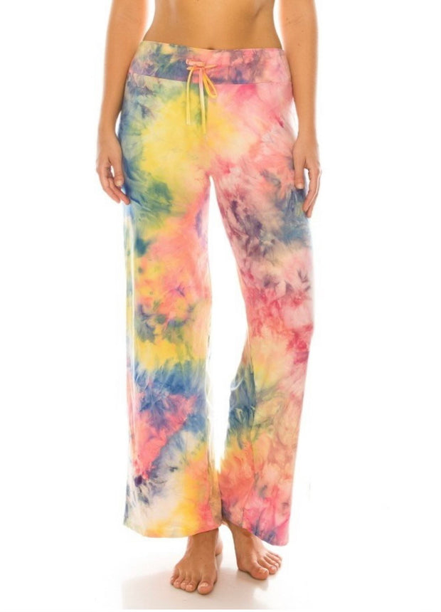 LEG-27 {Happiness In The Tye} Yellow Butter-Soft Wide Leg Pants PLUS SIZE 1X 2X 3X