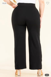 LEG-98 {Grand Moment} Black Dress Pants w/Front Seam PLUS SIZE 1X 2X 3X