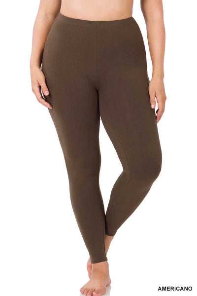 LEG-42 {Embrace Change} Americano Cotton Full Length Leggings PLUS SIZE 1X 2X 3X
