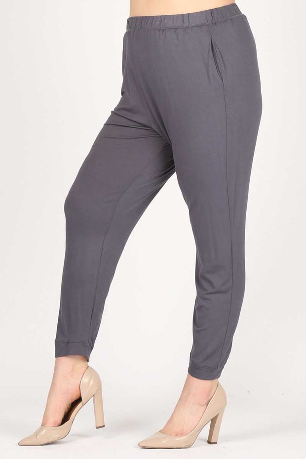 LEG-82 {Forward Motion} Charcoal Joggers w/Pockets PLUS SIZE 1X 2X 3X