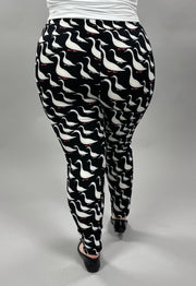 LEG-57 {Bye Bye Birdie} Black Bird Print Leggings  EXTENDED PLUS SIZE 3X/5X