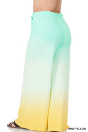 LEG-68 {Always Around Me} Mint Dip-Dye Flare Leg Joggers PLUS SIZE 1X 2X 3X