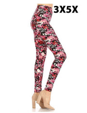 LEG-80 {Best of My Heart} Black Heart Print Leggings  EXTENDED PLUS SIZE 3X/5X