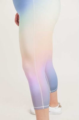 LEG-6 {Pastel Delight} Pastel Tie Dye Capri Leggings PLUS SIZE XL 1X